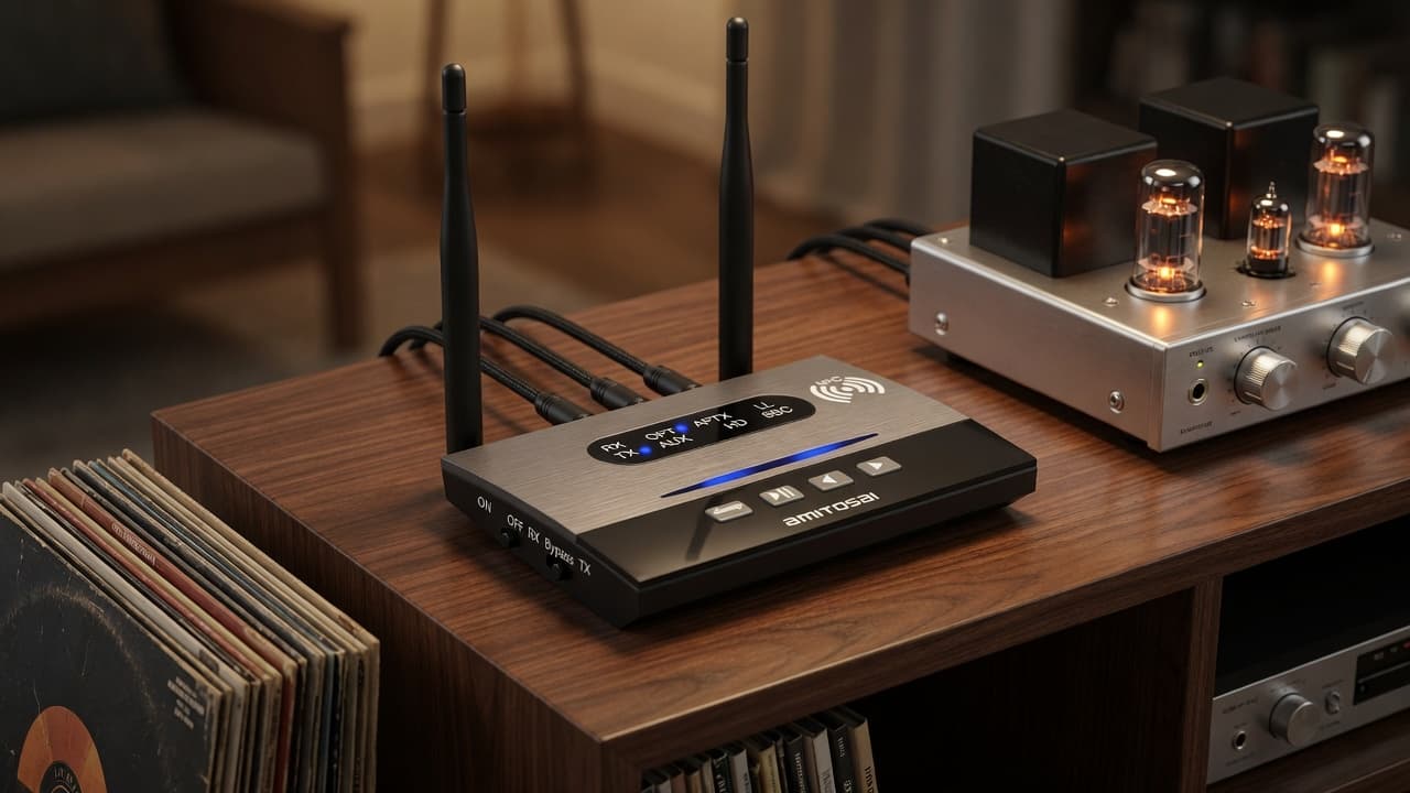 MTS-BTNFCPRO en rack — doble antena profesional