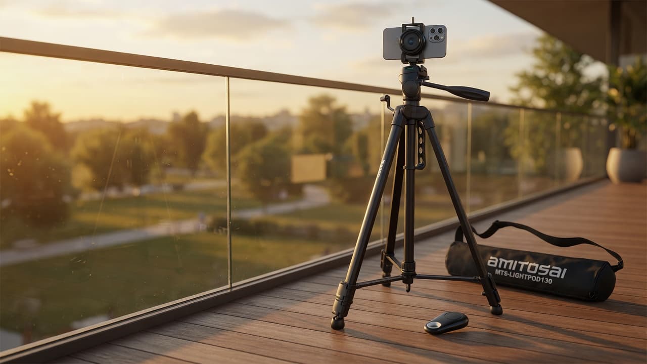 MTS-LIGHTPOD130 listo para sesión outdoor liviana al atardecer