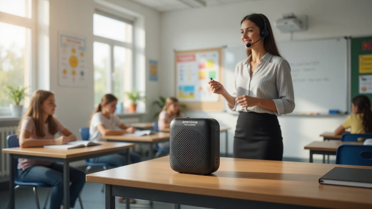 MTS-LOUDMIC — parlante y vincha listos para clase o capacitación