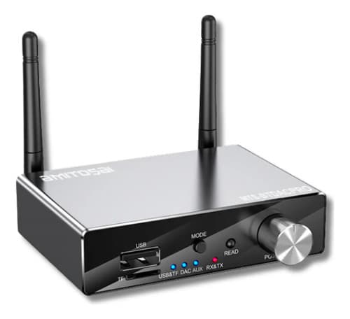 AMITOSAI MTS-BTDACPRO — DAC Bluetooth con antenas duales y perilla de volumen