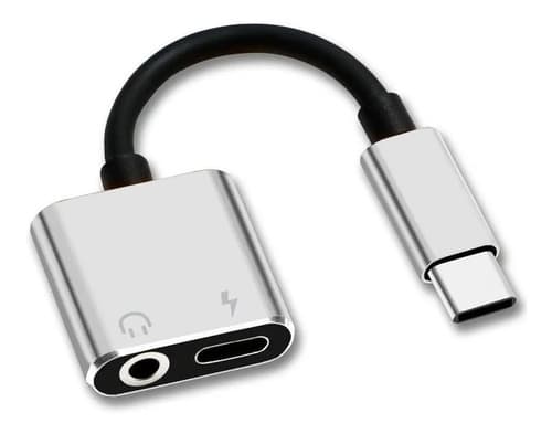 MTS-CAUDIOS — adaptador USB-C a 3.5 mm + carga, carcasa plata (producto solo)