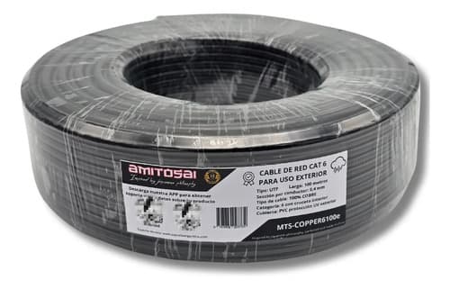 MTS-COPPER6100E — rollo Cat 6 exterior 100 m 100% cobre doble vaina