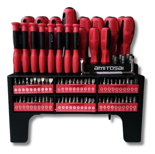 MTS-INDUSTRIALSET set 100 piezas en soporte de mesa AMITOSAI