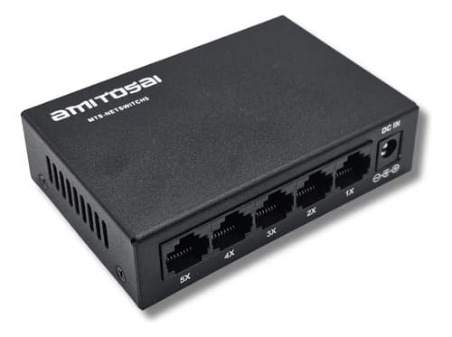 MTS-NETSWITCH5 — switch 5 puertos Gigabit metálico AMITOSAI (producto solo)