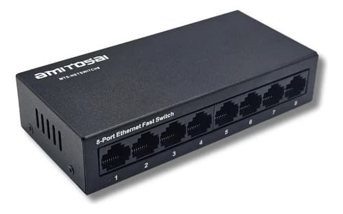 MTS-NETSWITCH8 — switch 8 puertos metálico AMITOSAI (producto solo)