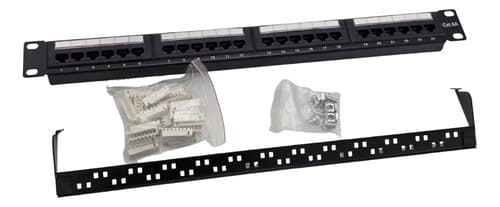 MTS-PATCH246A — patch panel Cat.6A 24 puertos con barra de gestión, tapas IDC y tornillos (kit)