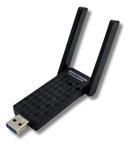 Placa de red WiFi 6 USB 1800 Mbps dual band con antenas AMITOSAI MTS-WIFI1800PRO