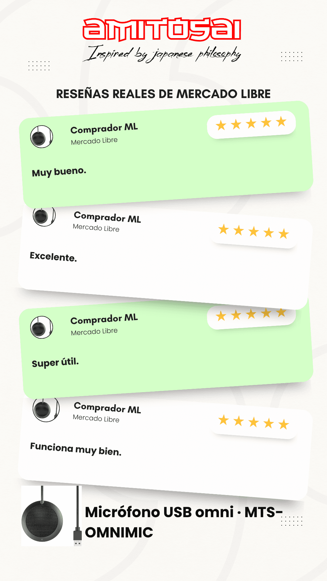 Opiniones de clientes sobre Micrófono USB omnidireccional AMITOSAI MTS-OMNIMIC