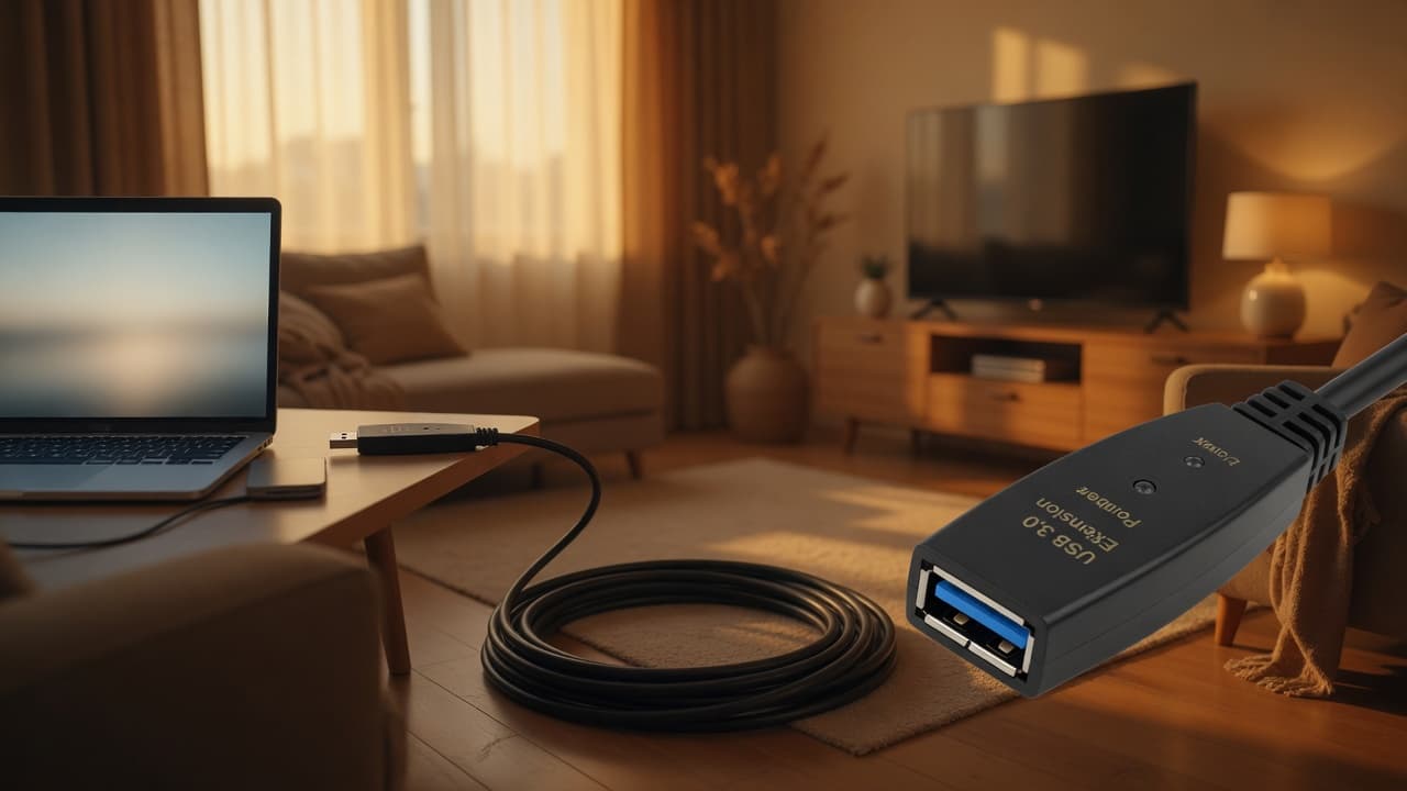 MTS-30EXTUSB15 — alcance largo de escritorio a TV/webcam en el living
