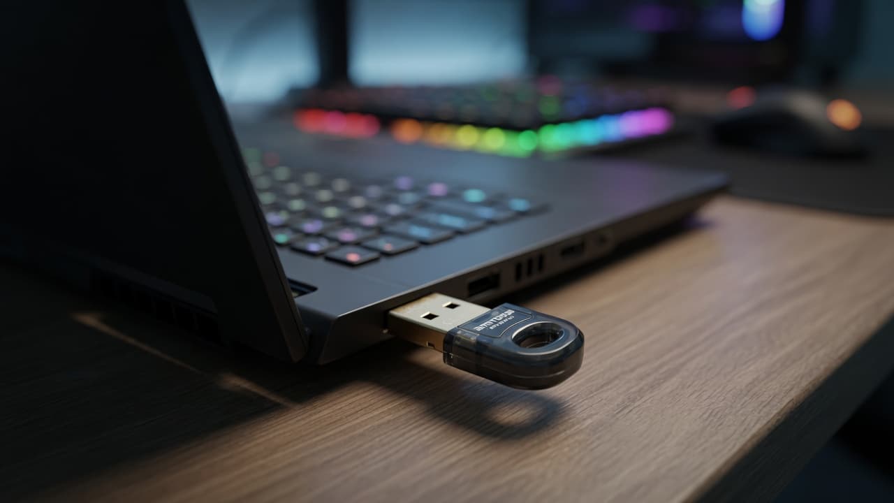 MTS-BT5PLAY en equipo gamer — Bluetooth 5.0 para PC