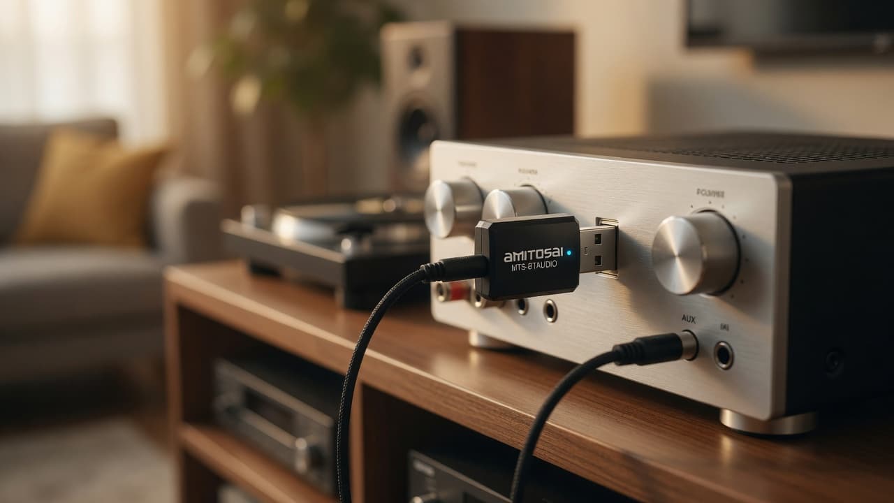 MTS-BTAUDIO en el escritorio — Bluetooth USB para parlante y PC