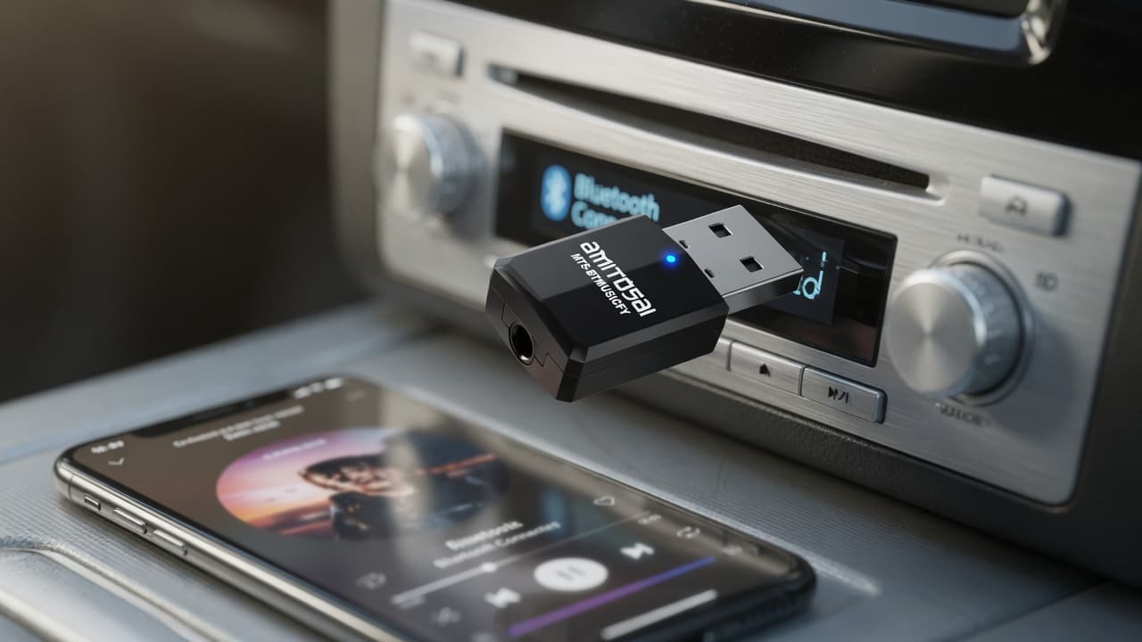 MTS-BTMUSICFY en el auto — receptor Bluetooth USB