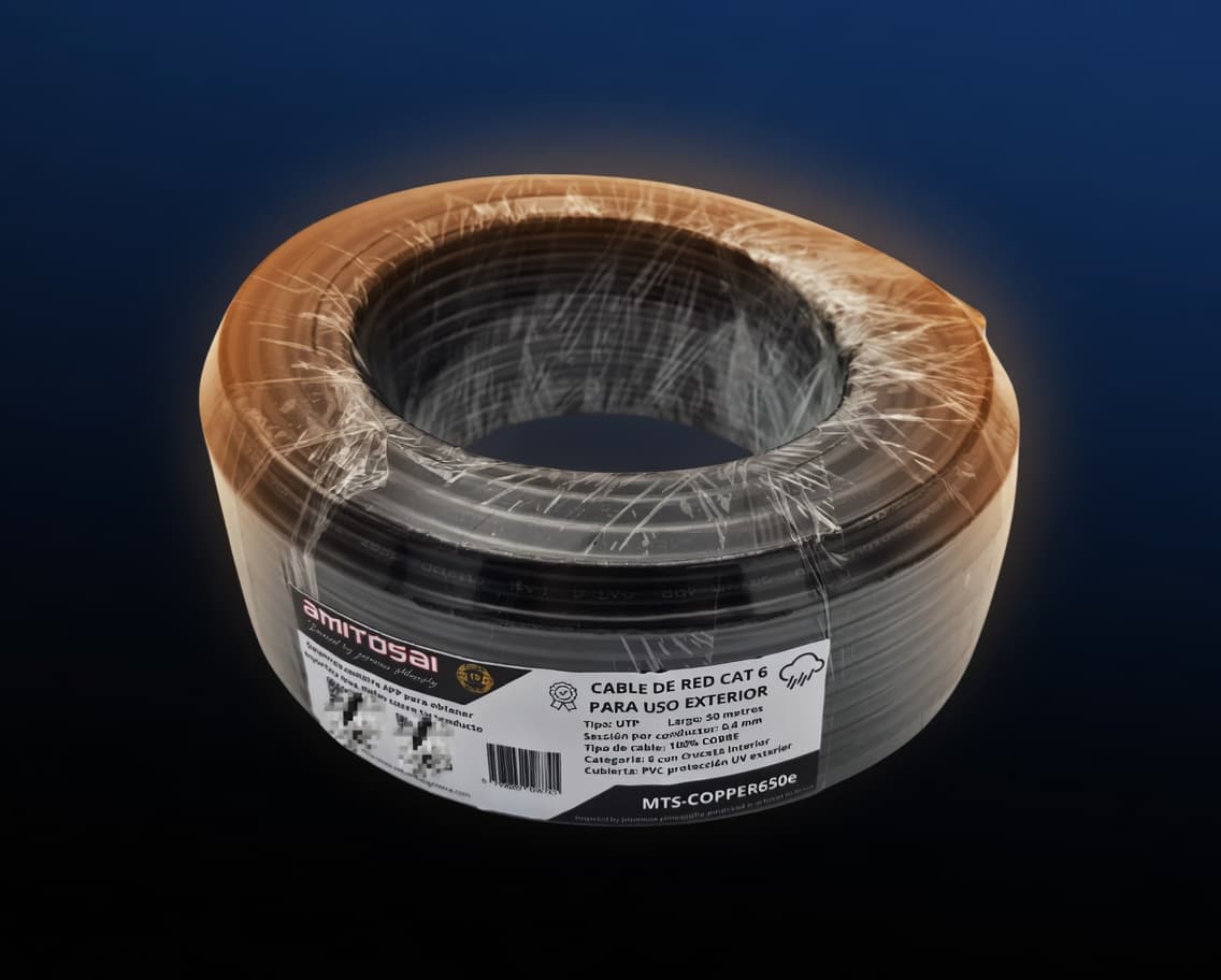 MTS-COPPER650E — cable Cat 6 exterior 100% cobre AMITOSAI 50 m