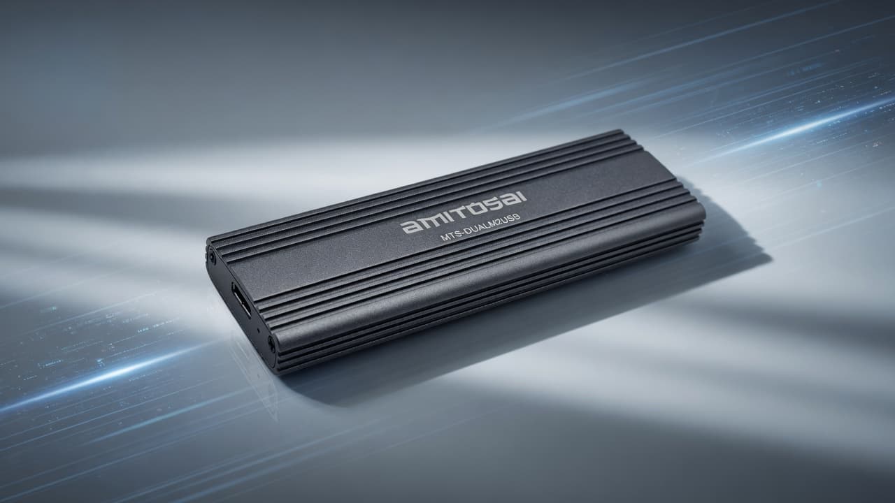 MTS-DUALM2USB en aluminio — control portátil de tus SSD M.2