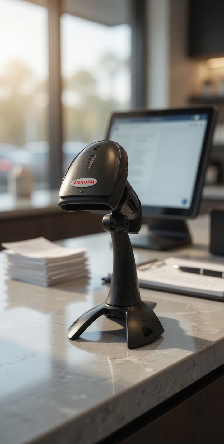 MTS-FREEDOM en mostrador — base manos libres junto al POS
