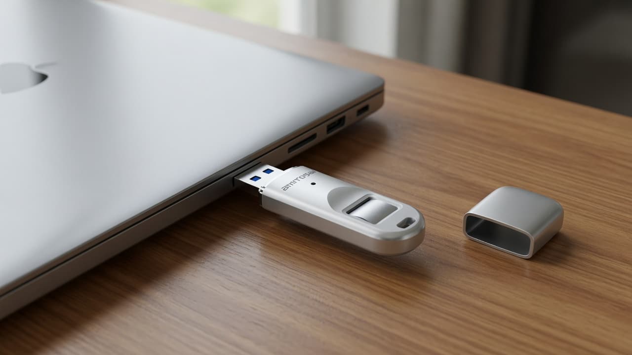 MTS-IRONCLAD128GB en escritorio — datos privados con huella