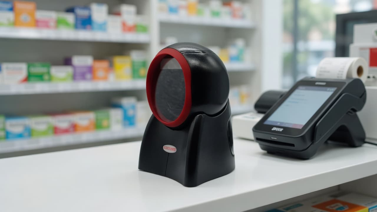 MTS-MARKET en mostrador — escaneo manos libres en caja