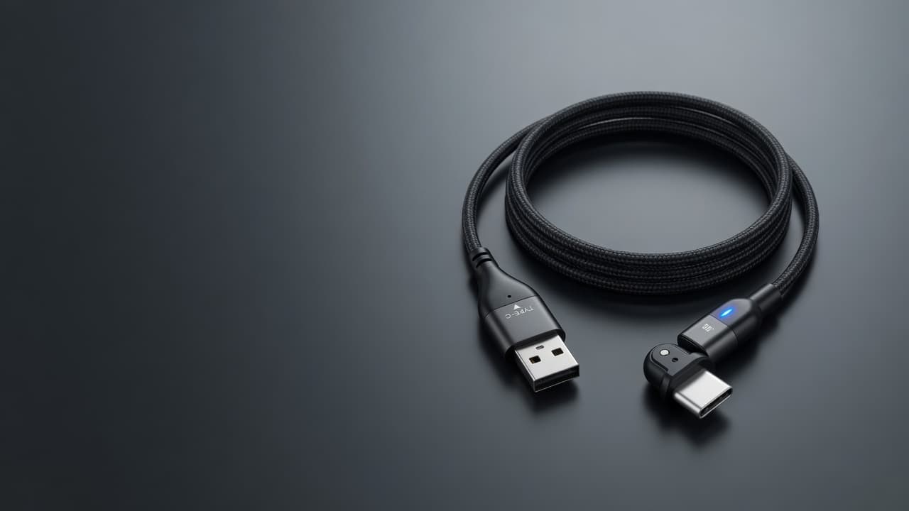 MTS-MOVER200 — cable mallado con codo y adaptador, look premium