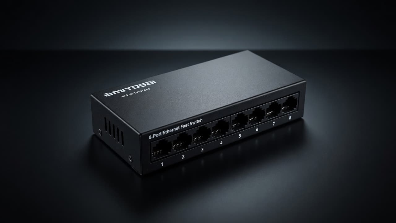 MTS-NETSWITCH8 — switch metálico con look premium
