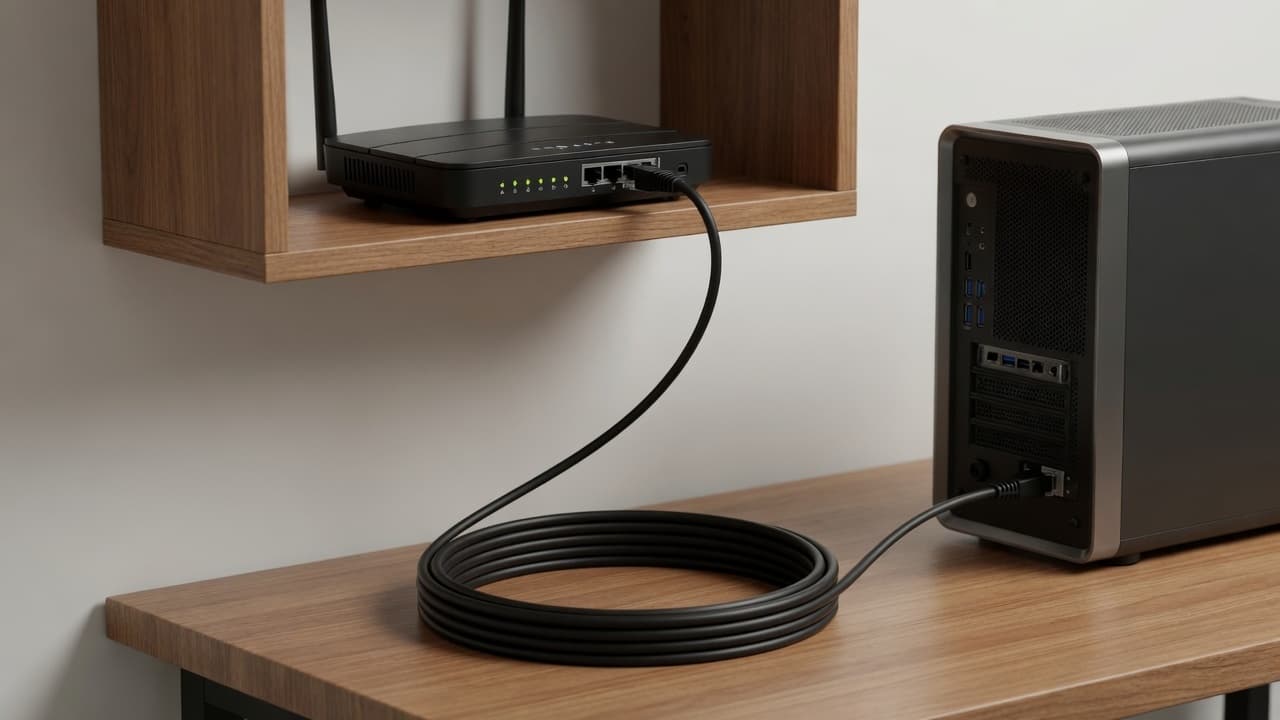 MTS-PATCH6500 — Cat 6 5 m en escritorio con router AMITOSAI