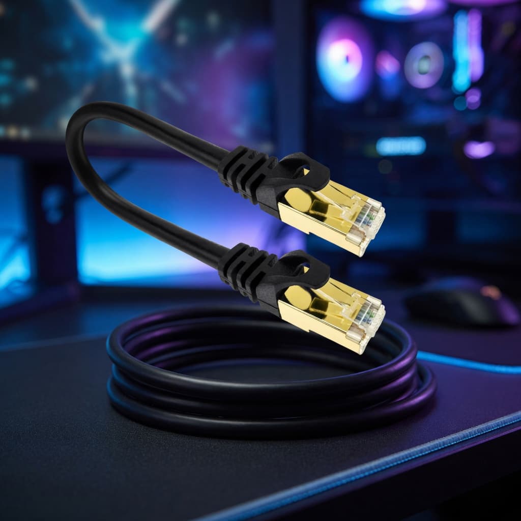 MTS-PATCH7300 — equipo: cable Cat 7 negro y red estable