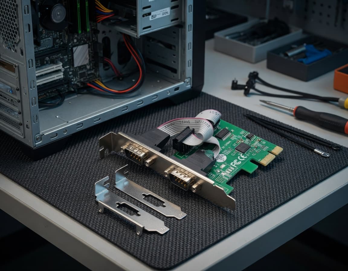 MTS-PCIE2S99100 — 2× serie (AX99100) en uso