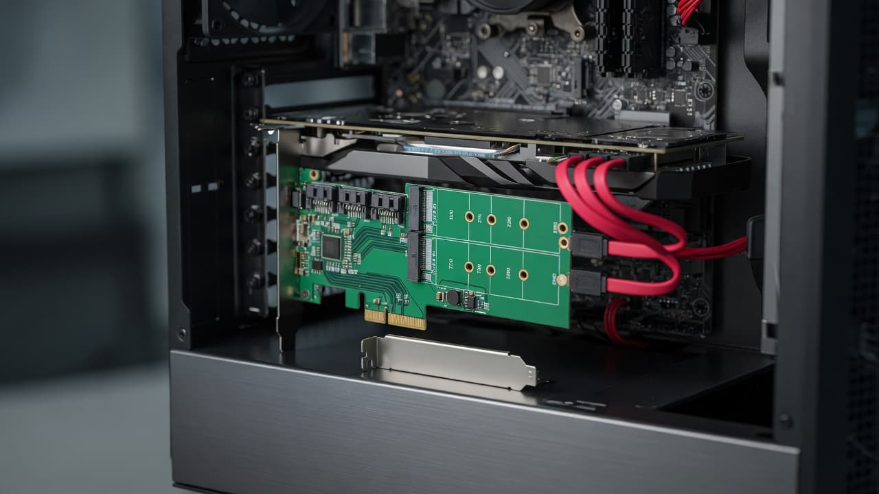 MTS-PCIE3S2M2 en PC — expansión SATA y M.2 B-key