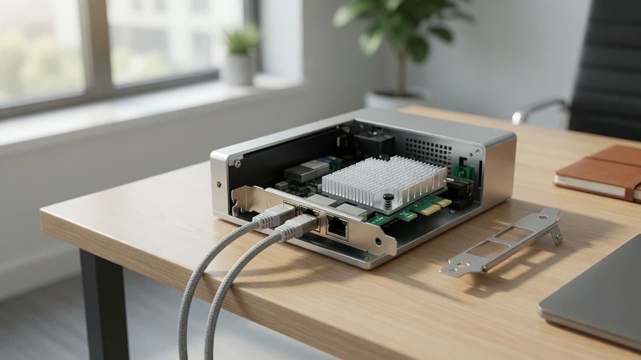 MTS-PCIEDUALGIGA en mini PC — dual Ethernet Gigabit PCIe
