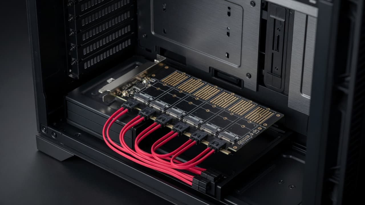 MTS-PCIEX16M25 — multi-disco SATA en workstation