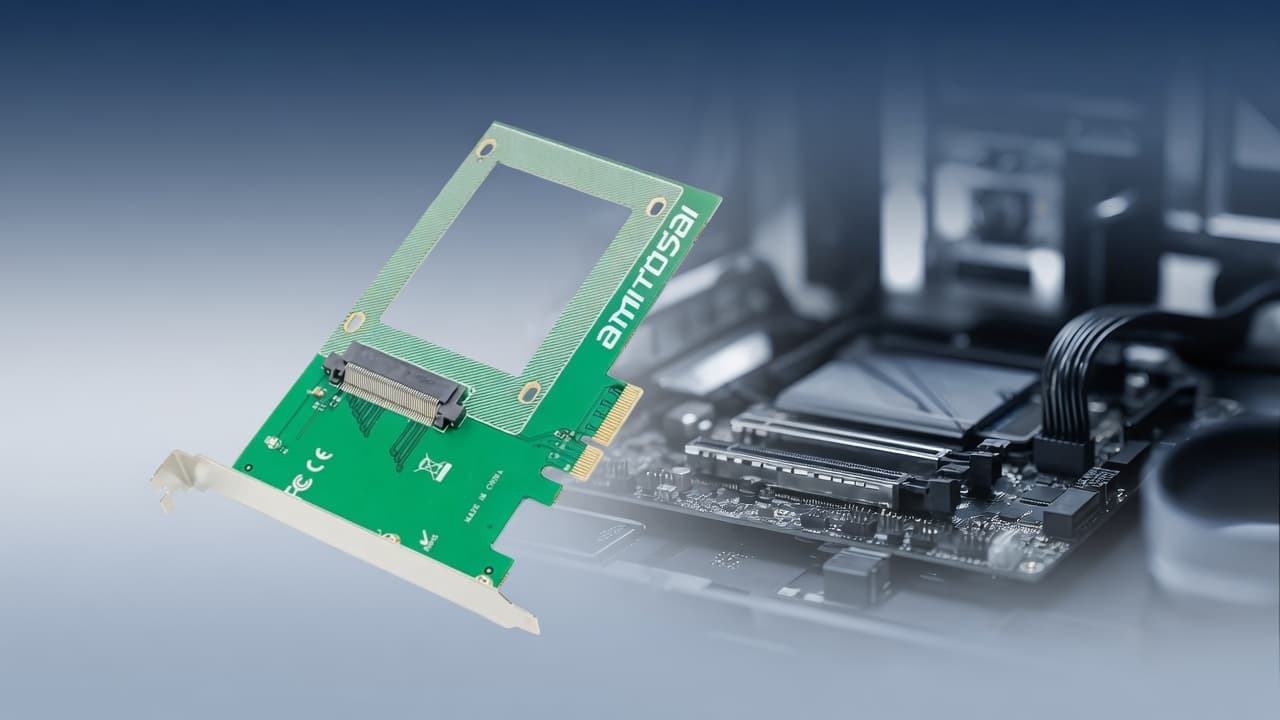 MTS-PCIEX4U2 — adaptador PCIe x4 a U.2 en slot libre