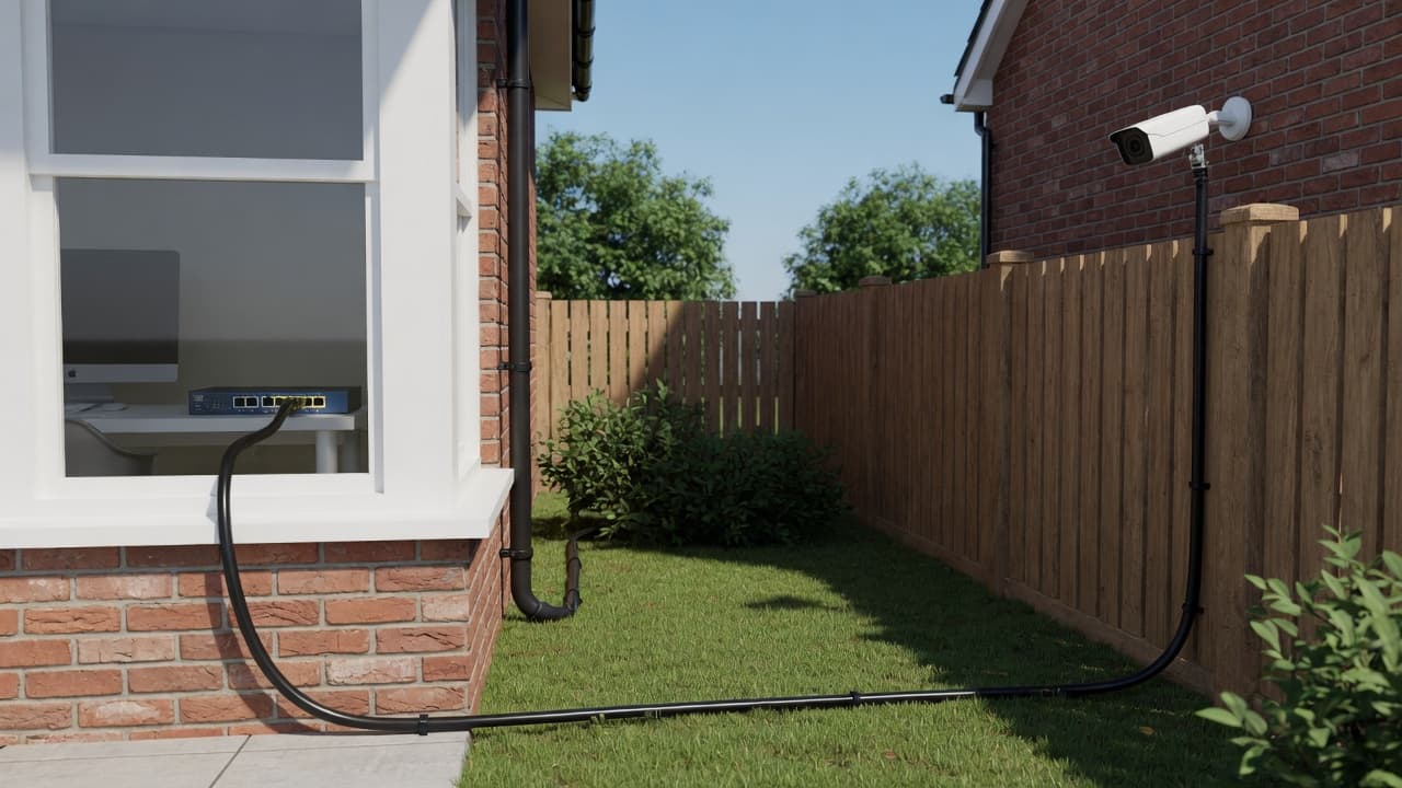 MTS-POUT625 — patch Cat 6 exterior 25 m en instalación outdoor