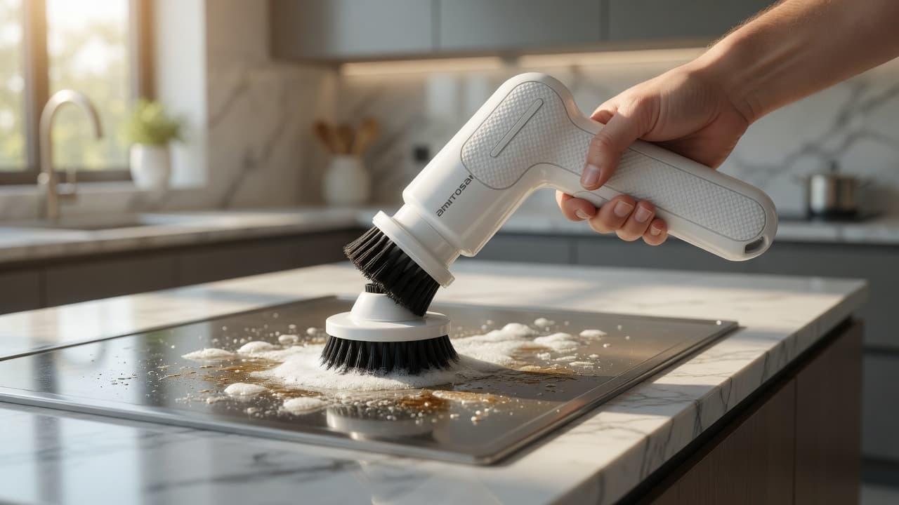 MTS-POWERBRUSH limpiando pileta de cocina con espuma