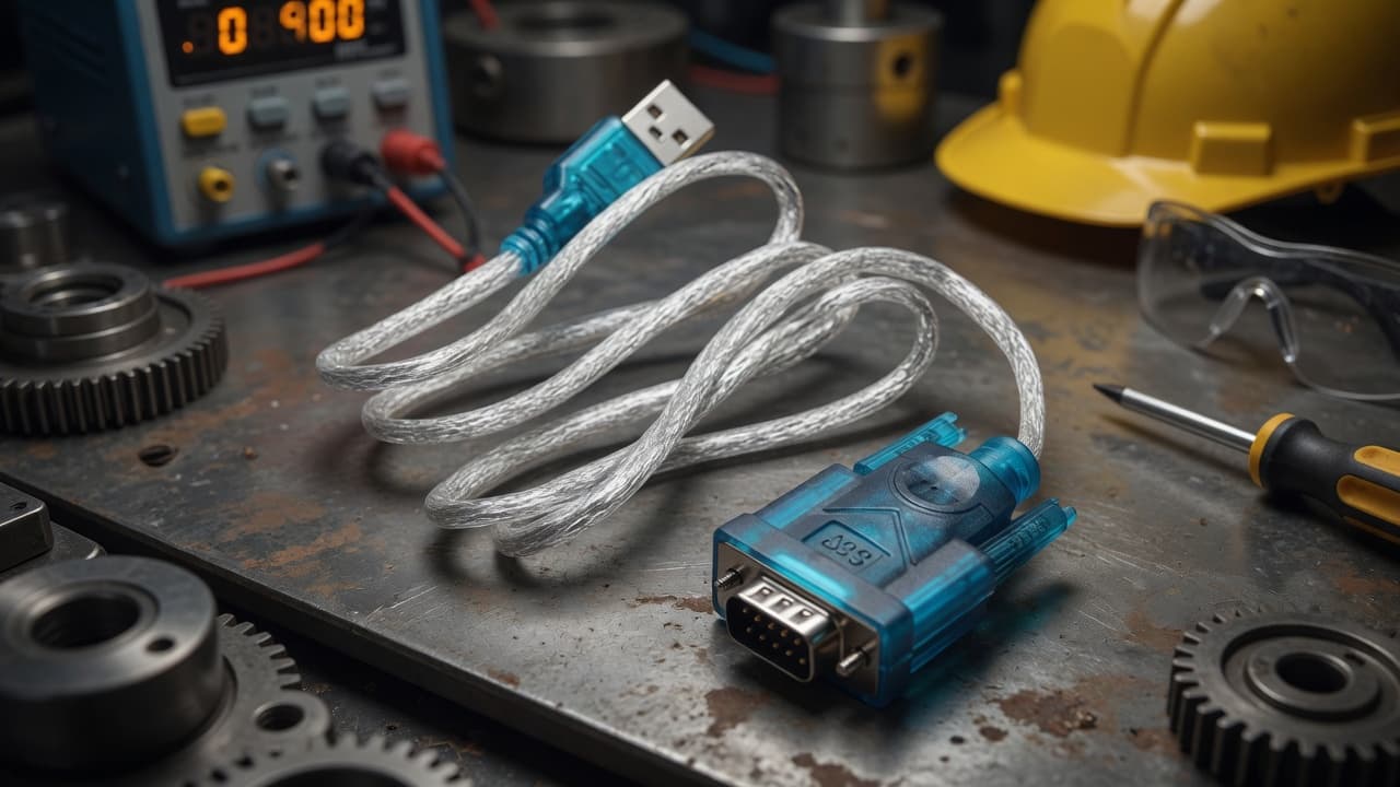 MTS-USB2303SERIAL — adaptador USB-RS232 en banco técnico