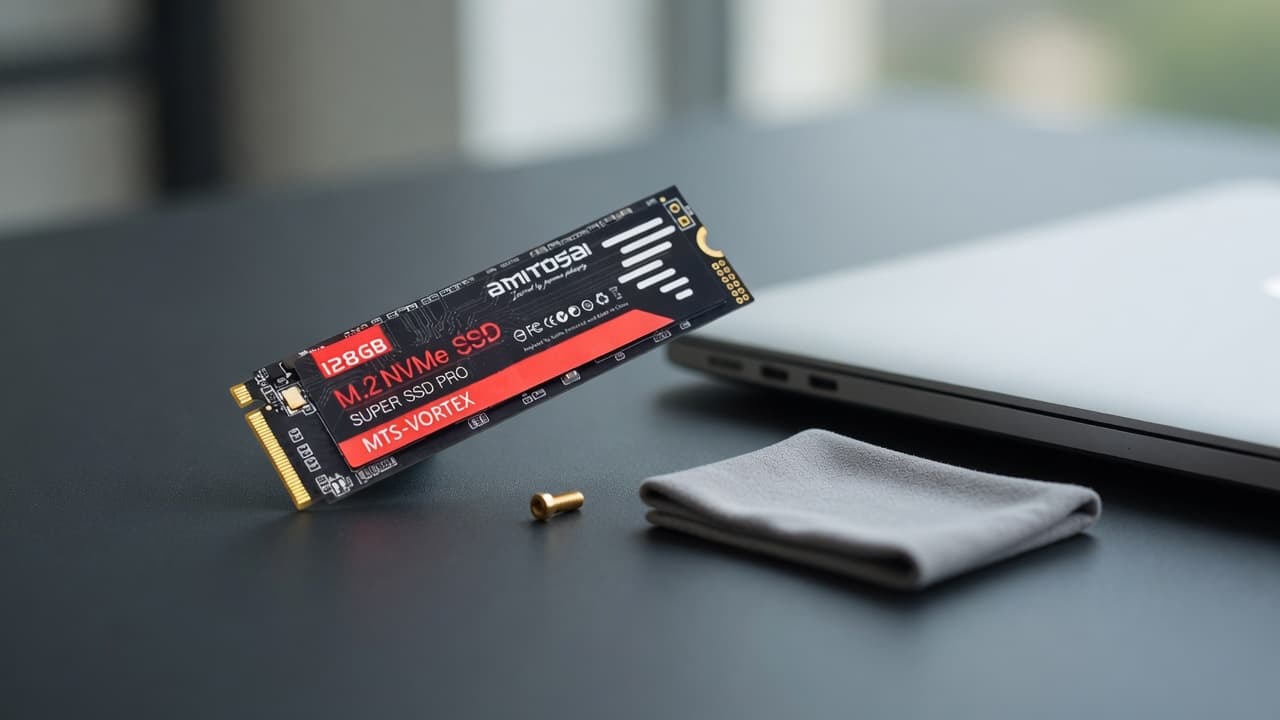 MTS-VORTEX128GB en escritorio — upgrade SSD M.2 NVMe para notebook