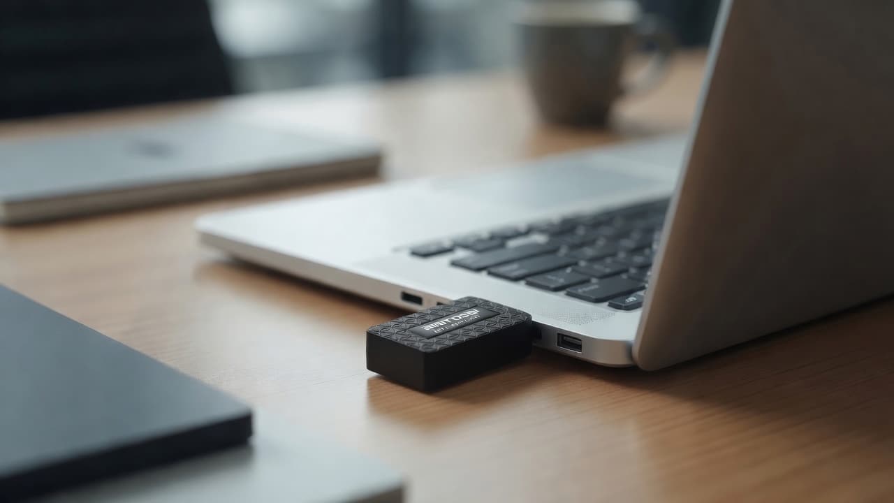 MTS-WIFI1300 en uso — adaptador WiFi USB AMITOSAI