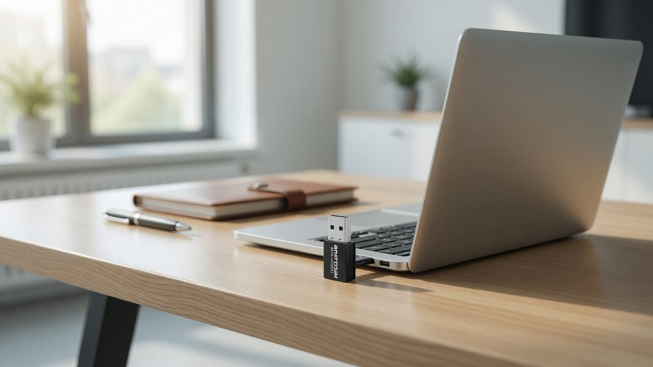MTS-WIFI601 en uso — adaptador WiFi USB AMITOSAI