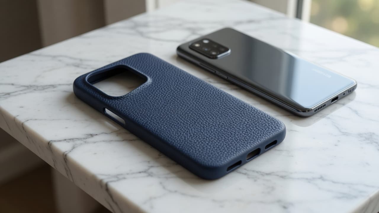 VITO-NOTE13-4G Midnight Blue — funda en escritorio con Note 13