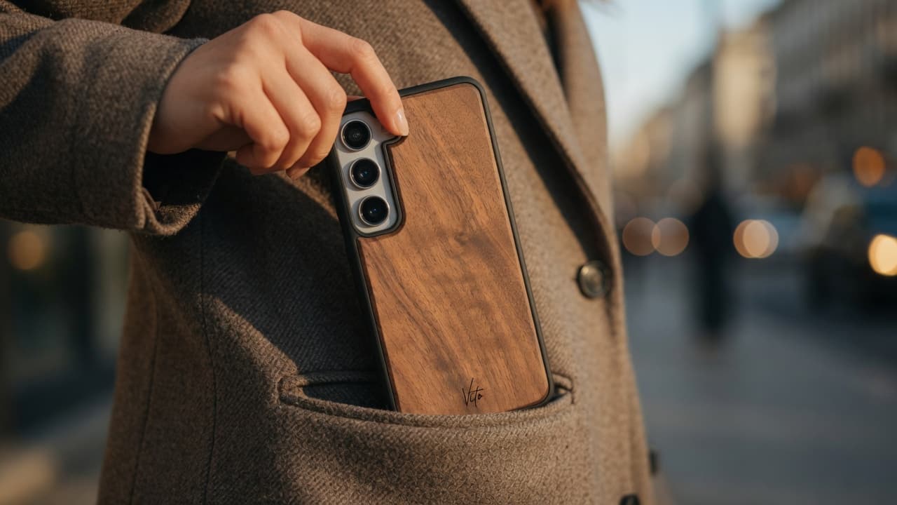 VITOS23 — funda madera natural en el trayecto urbano