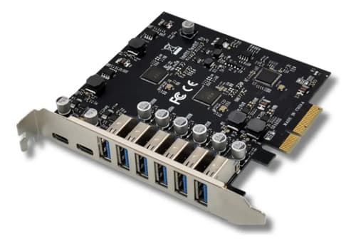 MTS-6USB2C — placa PCIe x4 6× USB-A + 2× USB-C (producto solo)