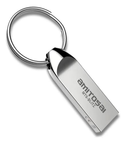 MTS-BLITZ64GB — pendrive metálico AMITOSAI 64GB con llavero (producto solo)
