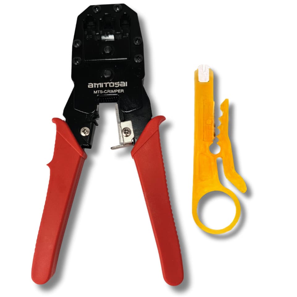 MTS-CRIMPER — pinza crimpeadora roja + pelacables amarillo (producto solo)