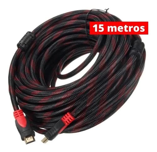 MTS-HDMI1415 — cable HDMI 1.4 mallado 15 m negro/rojo, producto solo