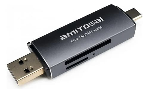 MTS-MULTIREADER — lector USB dual AMITOSAI (USB-A + USB-C)
