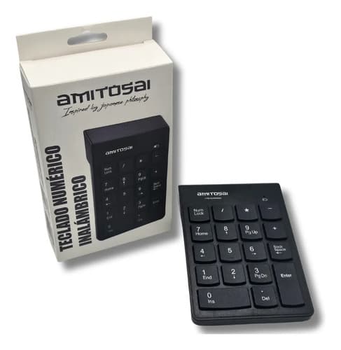 MTS-NUMPAD24 — teclado numérico inalámbrico negro + caja (producto solo)
