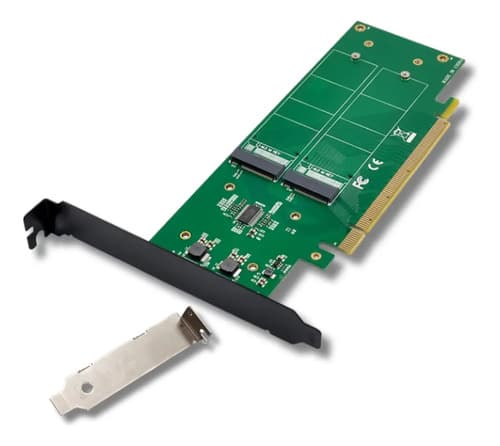 MTS-PCIE16NVME4 — placa PCIe x16 a 4× NVMe M.2 AMITOSAI con brackets (producto solo)