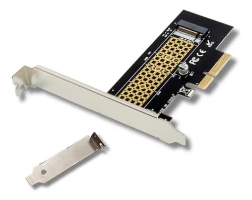 MTS-PCIE4NVME — adaptador PCIe x4 a 1× NVMe M.2 AMITOSAI con brackets (producto solo)