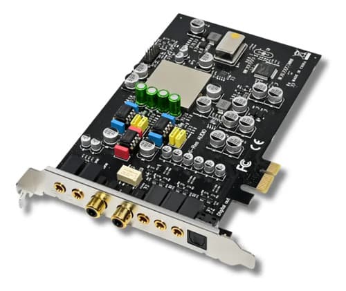 AMITOSAI MTS-PCIEHIFISOUND71 — tarjeta de sonido PCIe Hi-Fi 7.1 con 6 jacks dorados, óptico y coaxial
