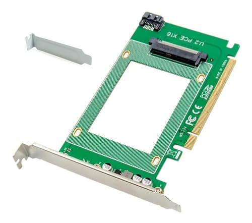 MTS-PCIEX16U2 — placa PCIe x16 a U.2 NVMe AMITOSAI con bracket low profile (producto solo)