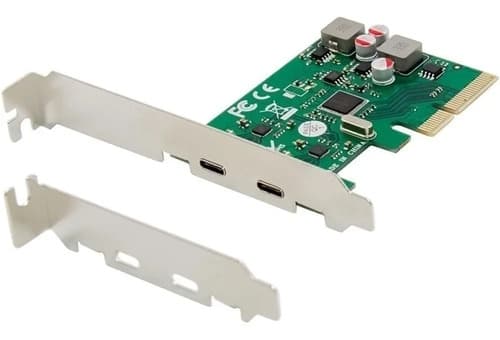 MTS-PCIEX4USBC — placa PCIe AMITOSAI 2× USB-C 3.1 con bracket low profile (producto solo)