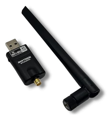 MTS-WIFIBTPRO — adaptador USB AMITOSAI WiFi AC1300 + Bluetooth 5.0 y antena externa 5 dBi (producto solo)